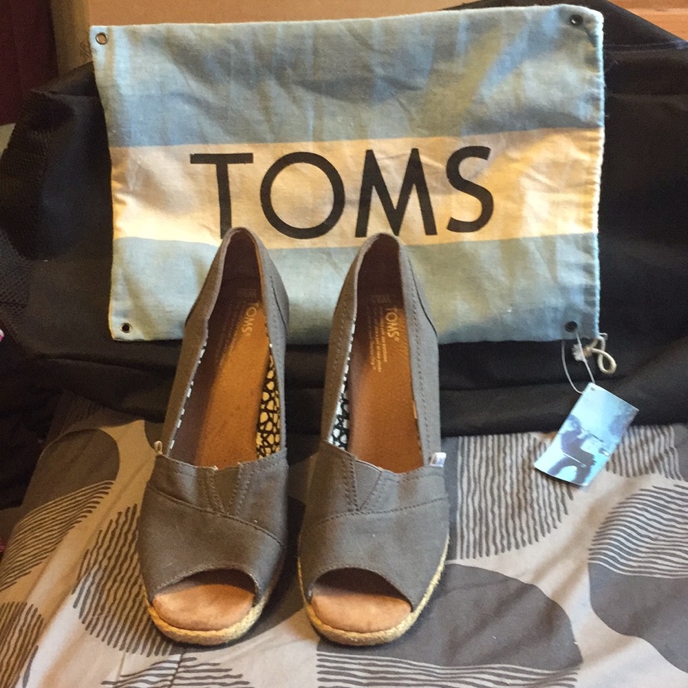 Charcoal Toms Wedges